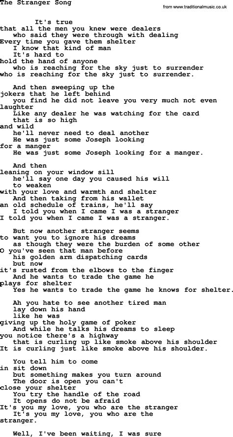 stranger song lyrics